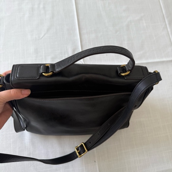 FOSSIL Vintage Memoir Novella Black Small Flap Leather Crossbody Bag Purse - Picture 5 of 16